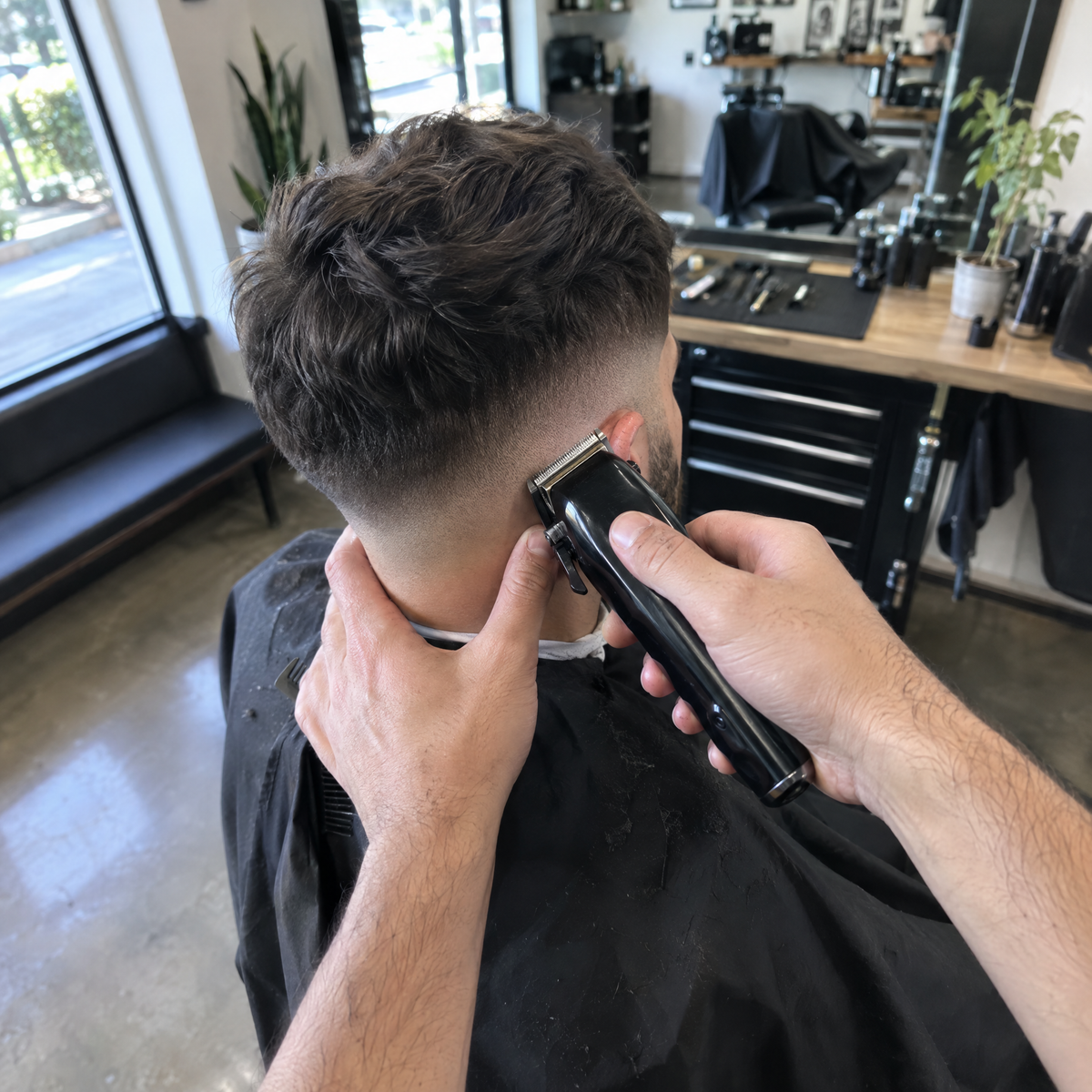 Barber's point of view mid skin fade, recorded on Shuttle Cam